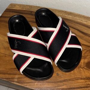 Christian Louboutin Hot cross Biz slides Black and Red  Sandals 40